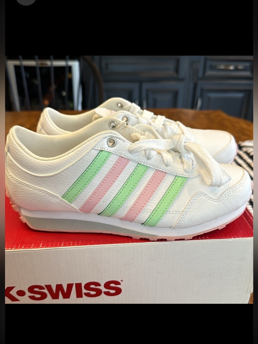 K-SWISS women’s GORZELL lll S White, Chalk Pink & Patina Green